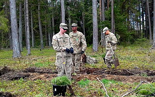 Żołnierze NATO z Orzysza zasadzili las na poligonie